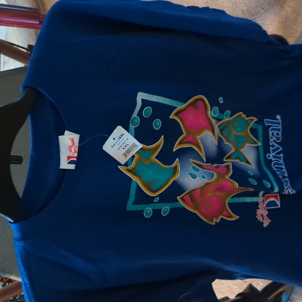 Carnival XXL. Blue T-SHIRT. 100 Per Cent Cotton  NEW SALE